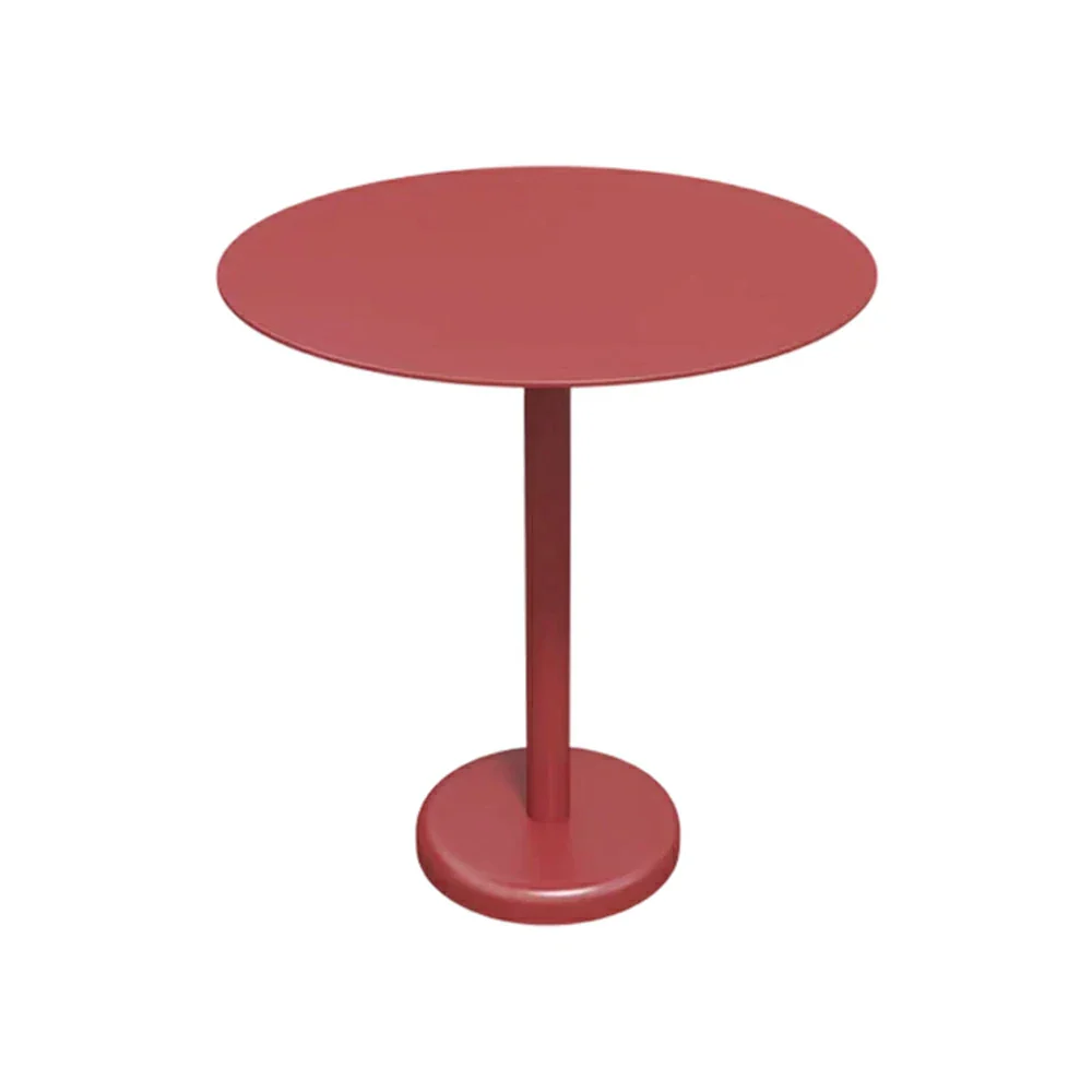 SOLARA 60/80cm Outdoor Round Table - Weather Resistant Patio Table with Heavy Duty Iron Frame, Rust Resistant Coating - Red