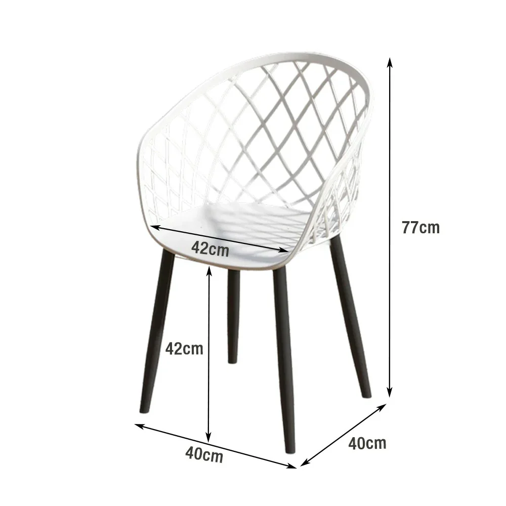 SOLARA Dining Chair Set of 2 Eco-Friendly PVC Seat with One-Piece Blow-Moulded Design, Large Comfort Surface, Stable and Durable Rust-Resistant Frame - White - Image 5