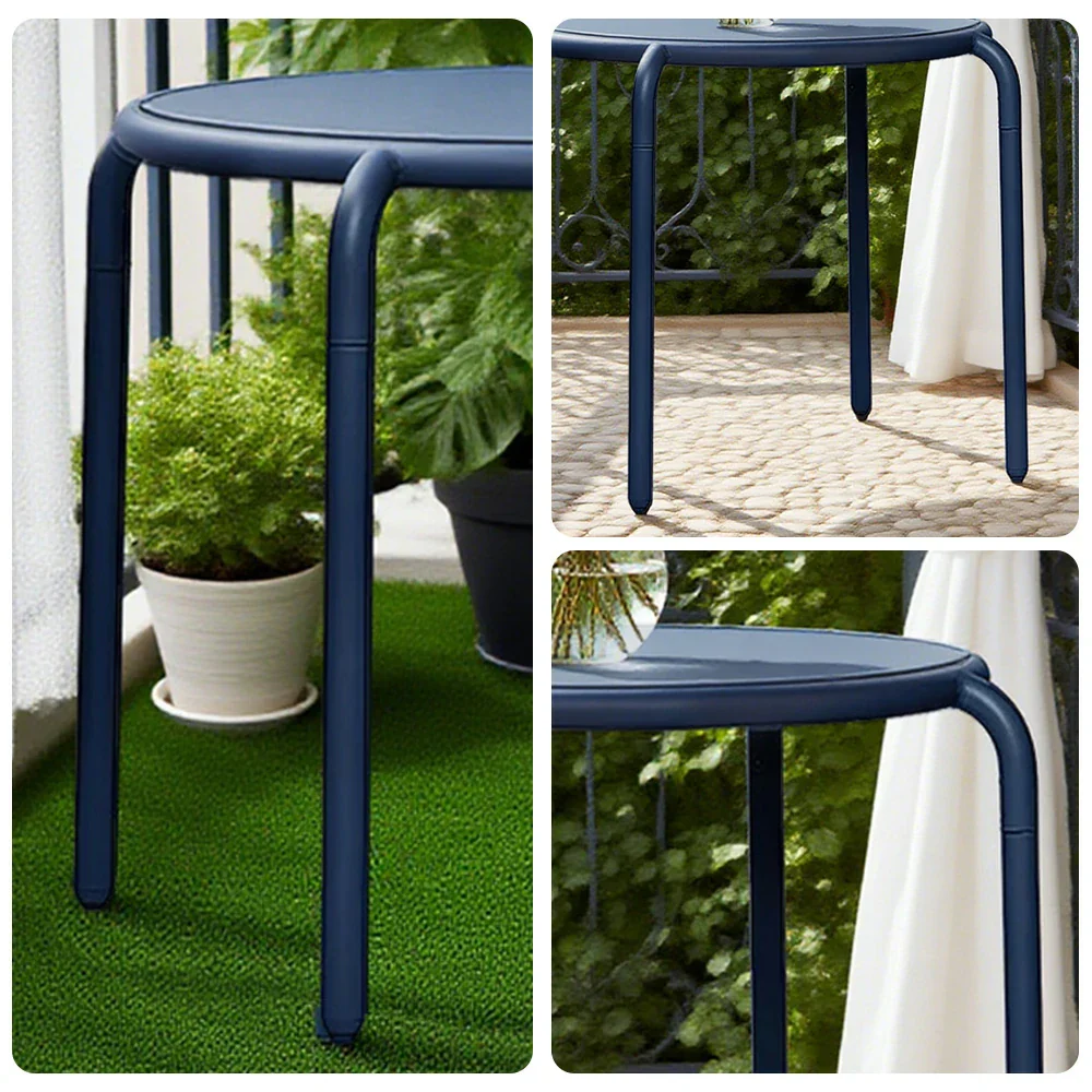 SOLARA Outdoor Aluminum Alloy Furniture Set - Durable Rust-Resistant Table & Sofa - Blue - Image 3