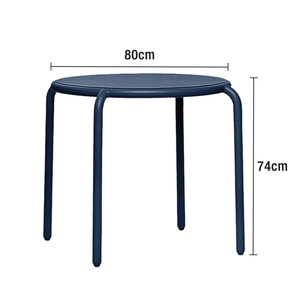 SOLARA Outdoor Aluminum Alloy Furniture Set - Durable Rust-Resistant Table & Sofa - Blue - Image 5