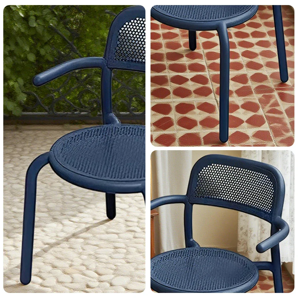 SOLARA Outdoor Aluminum Alloy Furniture Set - Durable Rust-Resistant Table & Sofa - Blue - Image 8