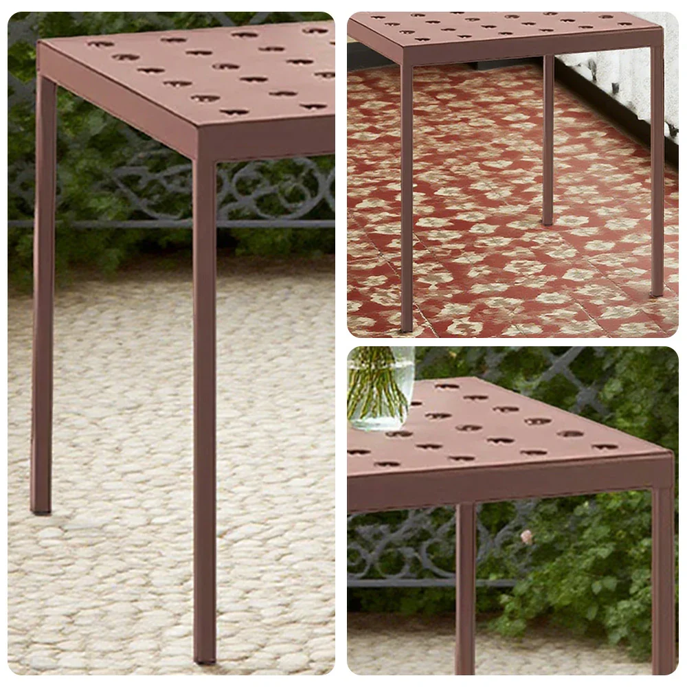 SOLARA Outdoor Aluminum Furniture Set - Weather-Resistant Table, Bench, Chair & Sofa - Red - Image 3