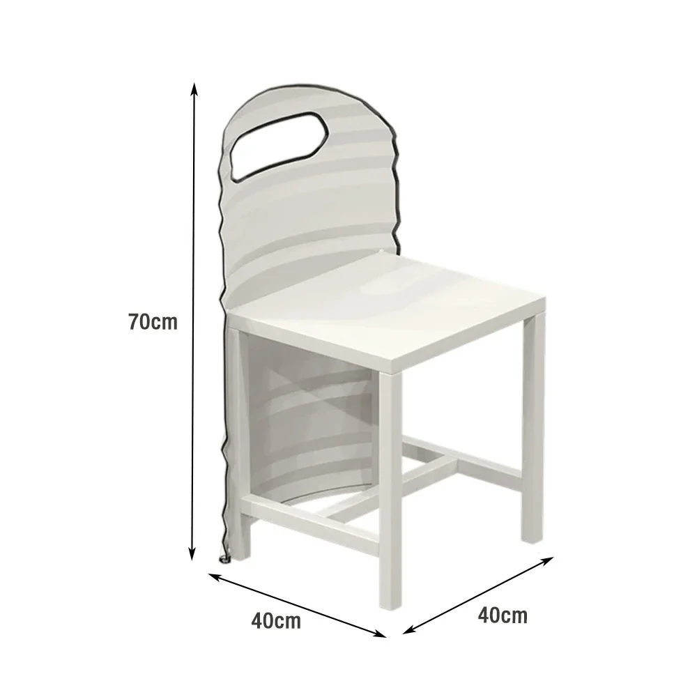 SOLARA Outdoor Chair Sturdy Iron Frame, Rust-Resistant Finish, PU Edge Trim, Safe and Durable Design - White - Image 5