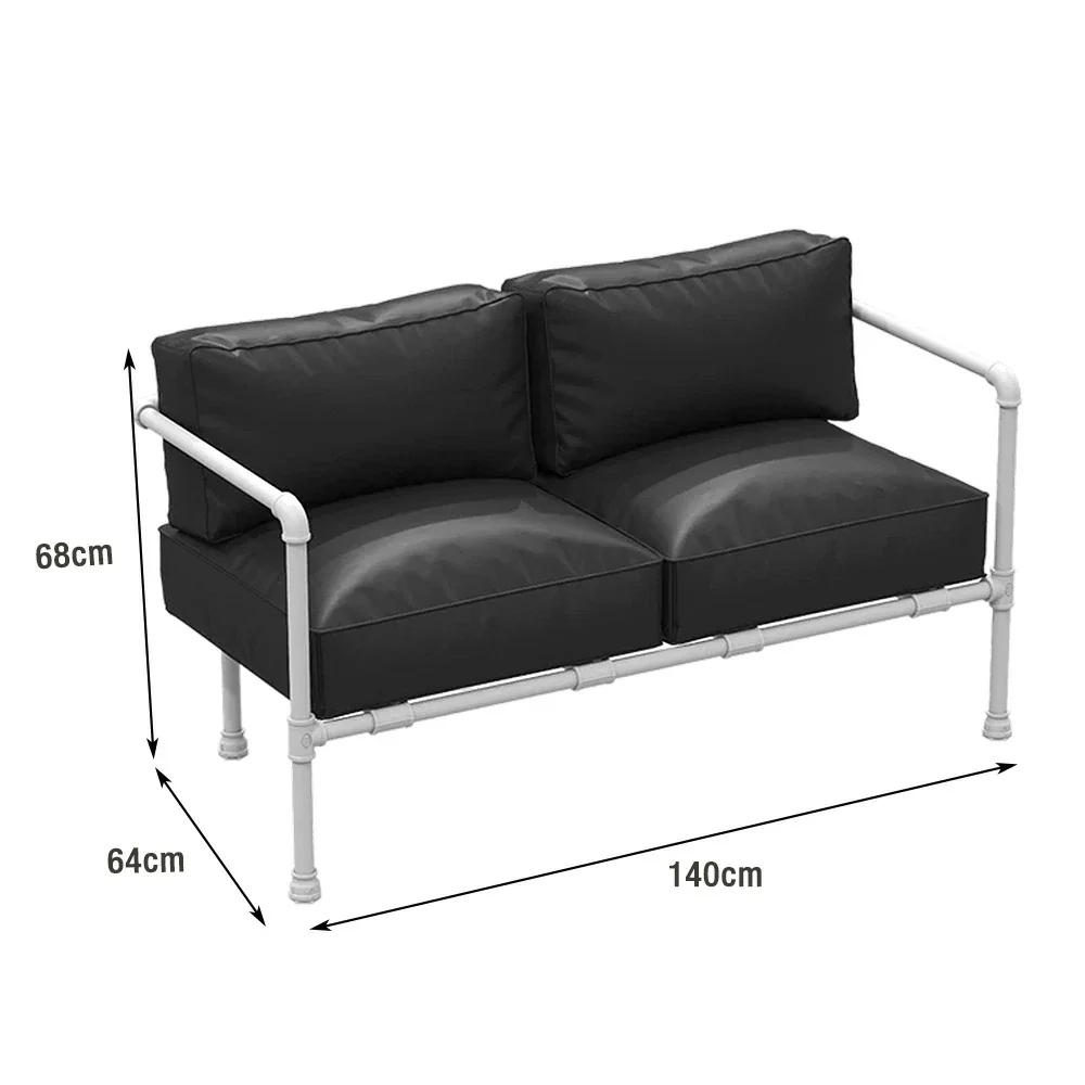 SOLARA Outdoor Chair 74/140cm High-Density Padded Seat, Thick Round-Tube Frame, Comfortable and Durable Design - Black - Image 10