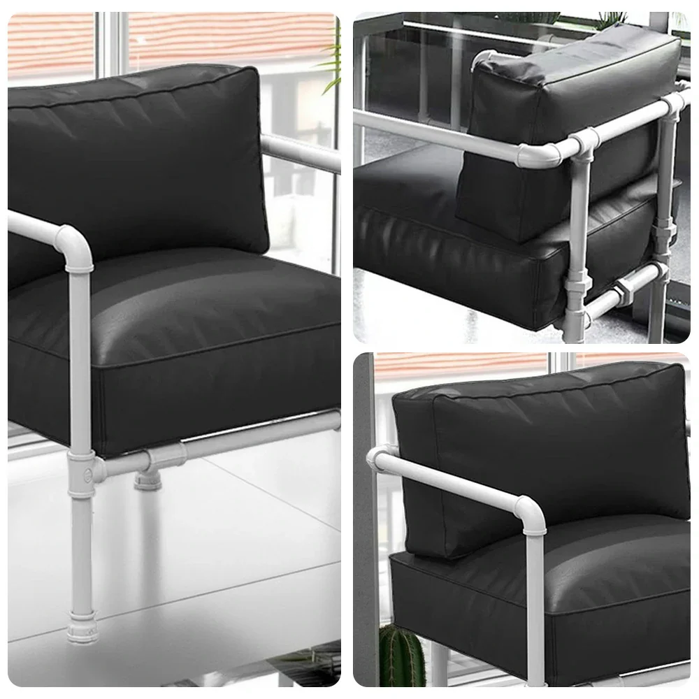 SOLARA Outdoor Chair 74/140cm High-Density Padded Seat, Thick Round-Tube Frame, Comfortable and Durable Design - Black - Image 3