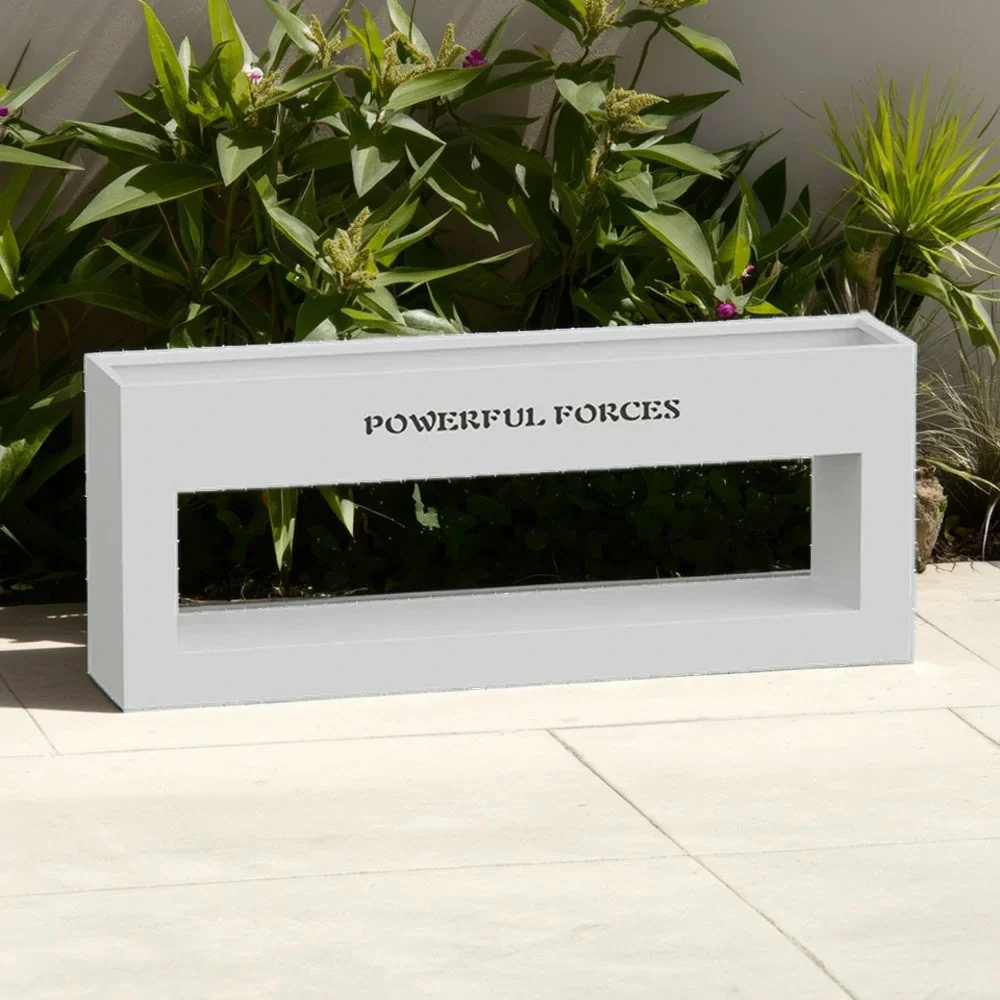 SOLARA Outdoor Planter Box 60/100/150cm Galvanized Steel Body, Rust-Resistant and Durable Design - White - Image 12
