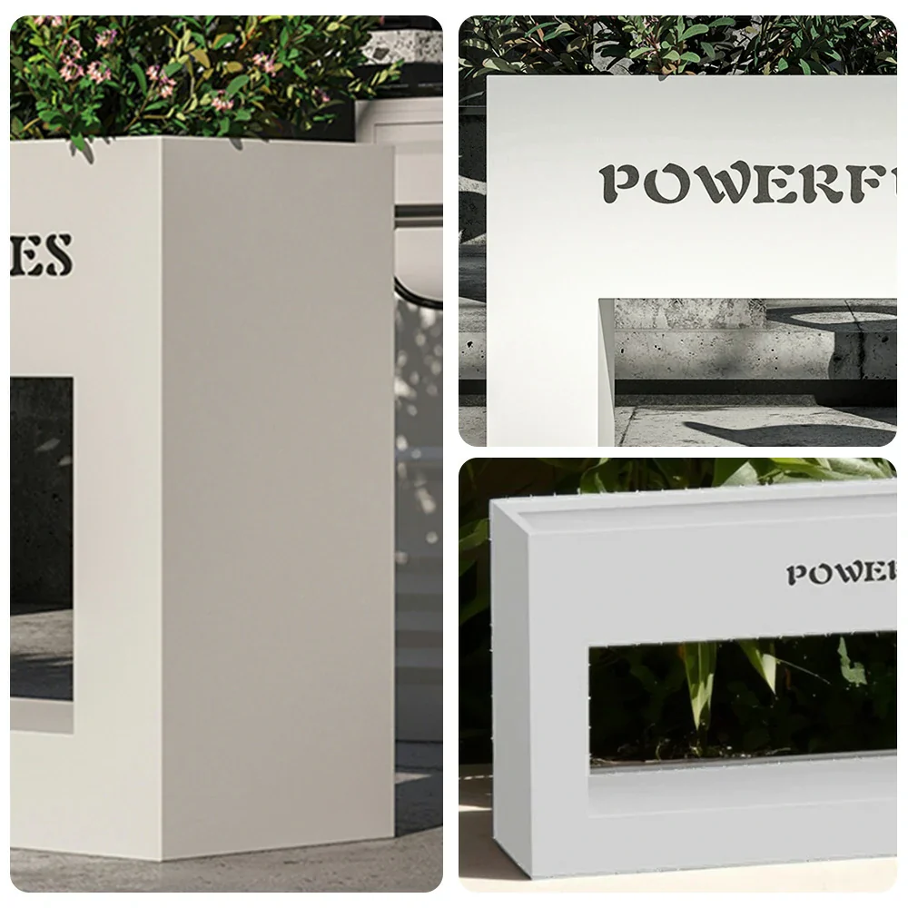 SOLARA Outdoor Planter Box 60/100/150cm Galvanized Steel Body, Rust-Resistant and Durable Design - White - Image 13