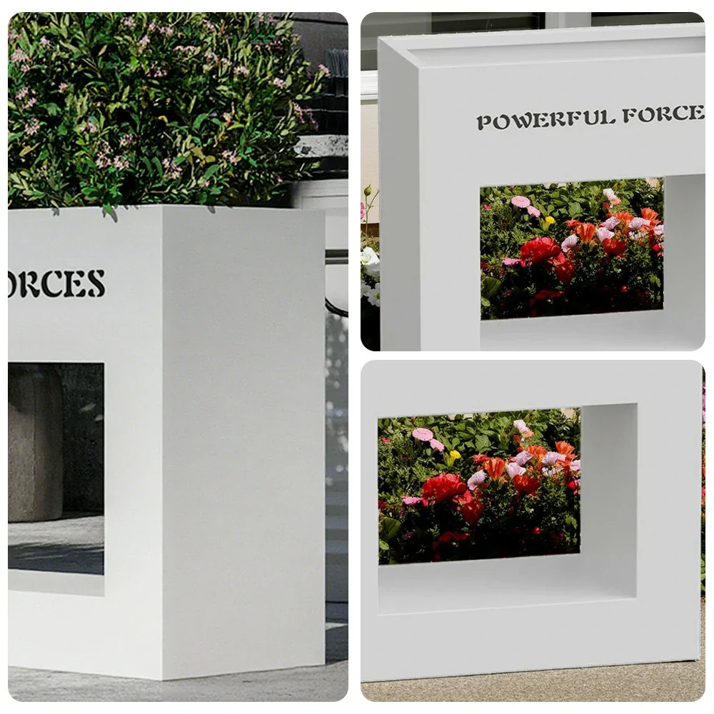 SOLARA Outdoor Planter Box 60/100/150cm Galvanized Steel Body, Rust-Resistant and Durable Design - White - Image 3