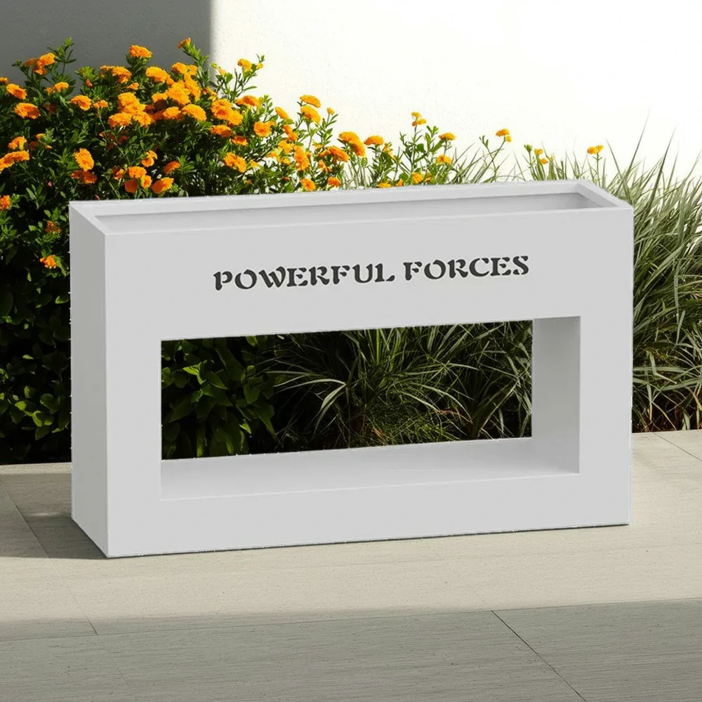 SOLARA Outdoor Planter Box 60/100/150cm Galvanized Steel Body, Rust-Resistant and Durable Design - White - Image 9
