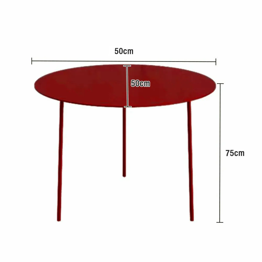 SOLARA Outdoor Aluminum Alloy Durable Rust-Resistant Table and Chairs - Red - Image 5
