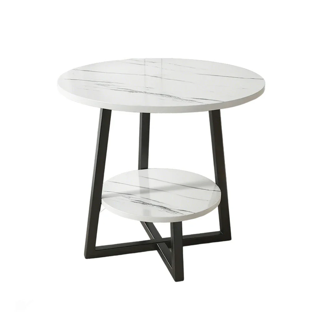 SOLARA Side Table, Black Frame with White Marble Top, Reinforced Steel Structure, Luxury Modern Design, Durable & Easy to Clean - Image 6
