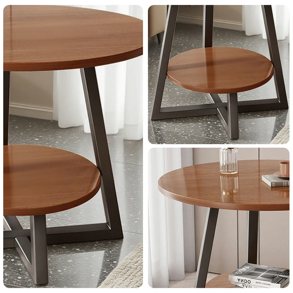 SOLARA Side Table, Golden Frame with Walnut Marble Top, Luxury Modern Design - Image 13