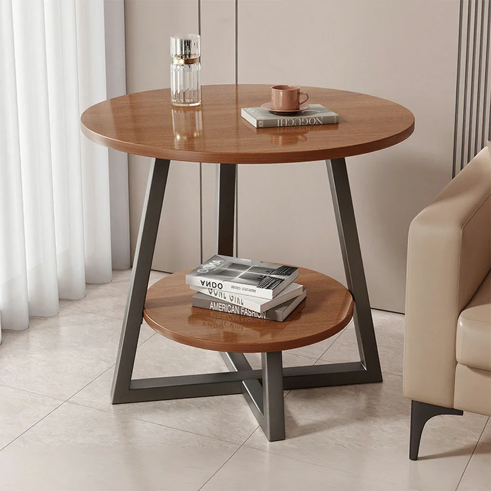 SOLARA Side Table, Golden Frame with Walnut Marble Top, Luxury Modern Design - Image 2