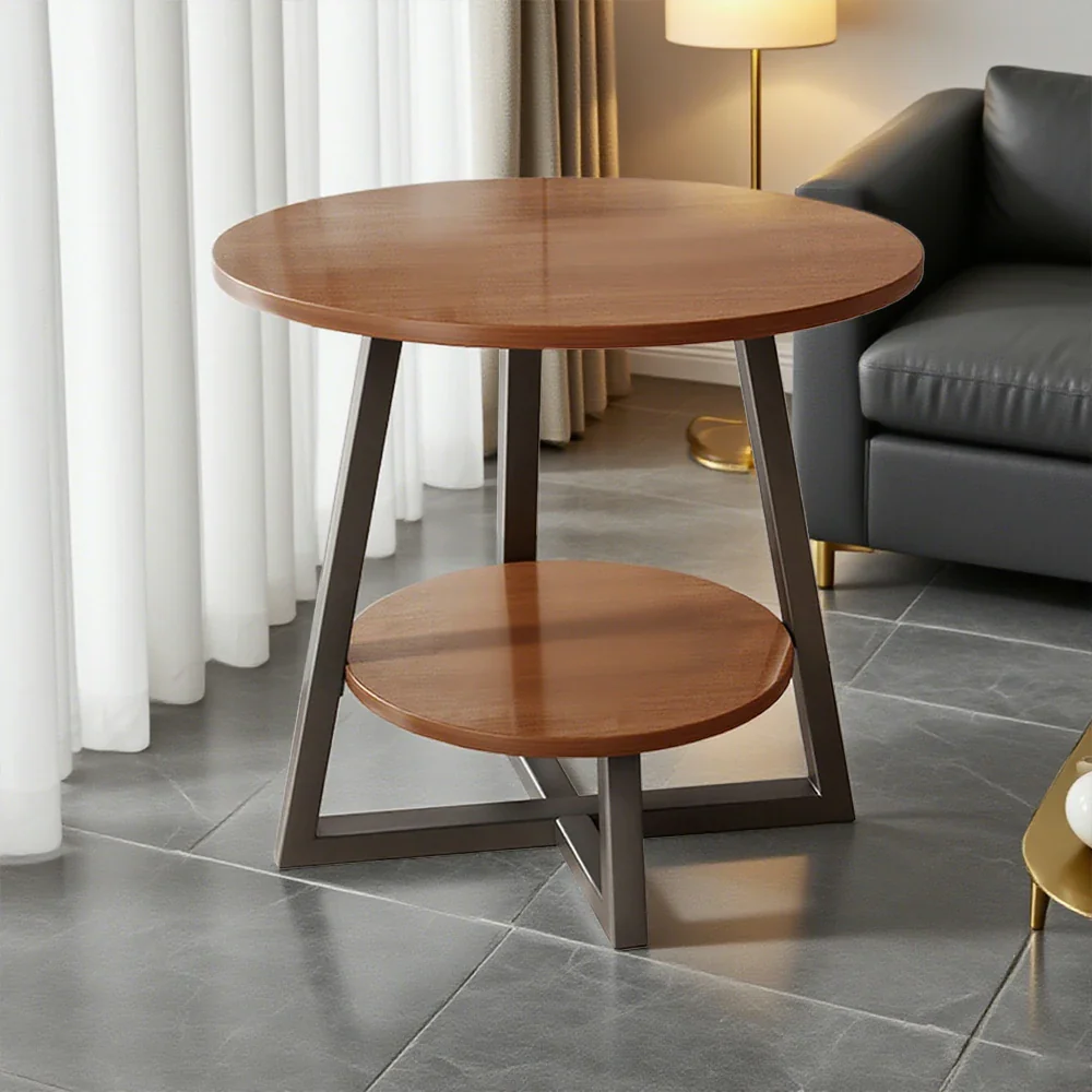 SOLARA Side Table, Golden Frame with Walnut Marble Top, Luxury Modern Design - Image 4