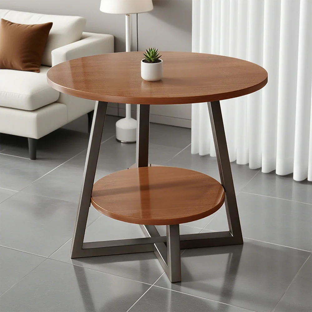 SOLARA Side Table, Golden Frame with Walnut Marble Top, Luxury Modern Design - Image 7