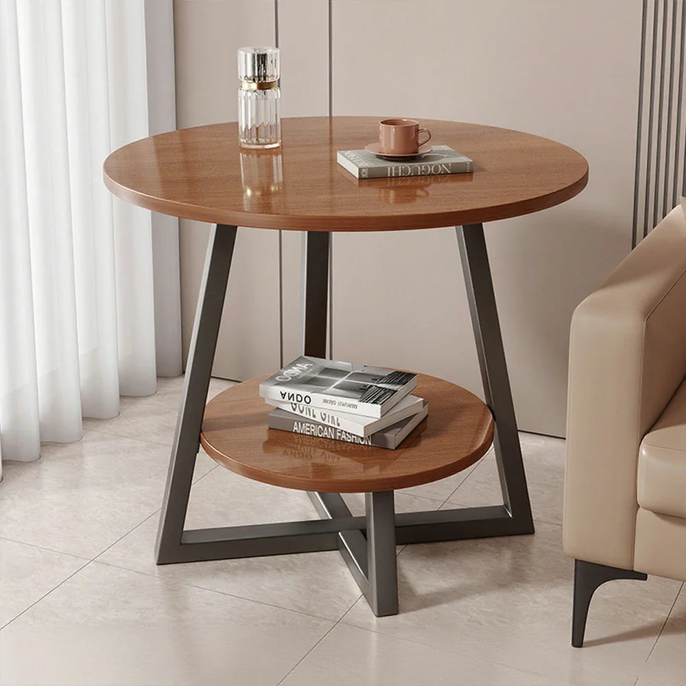 SOLARA Side Table, Golden Frame with Walnut Marble Top, Luxury Modern Design - Image 9