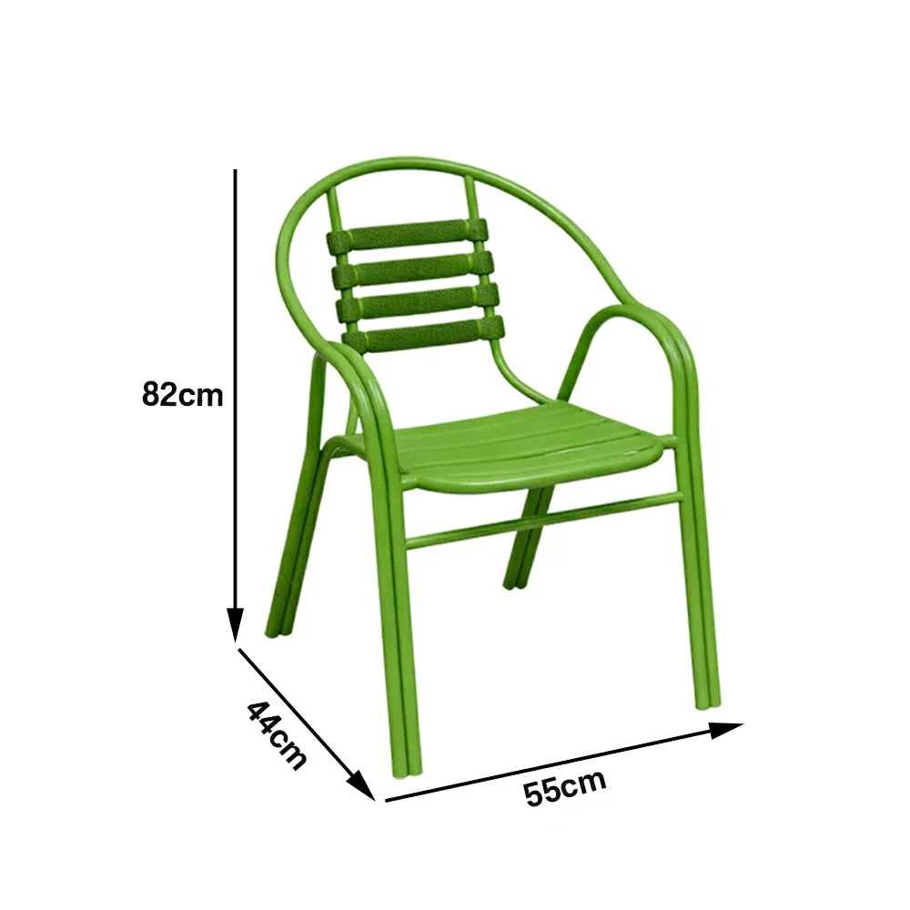 SOLARA Outdoor Patio Chairs Set of 2 - Weather Resistant Garden Chairs with Breathable Slatted Seat and Durable Steel Frame - Green - Image 5