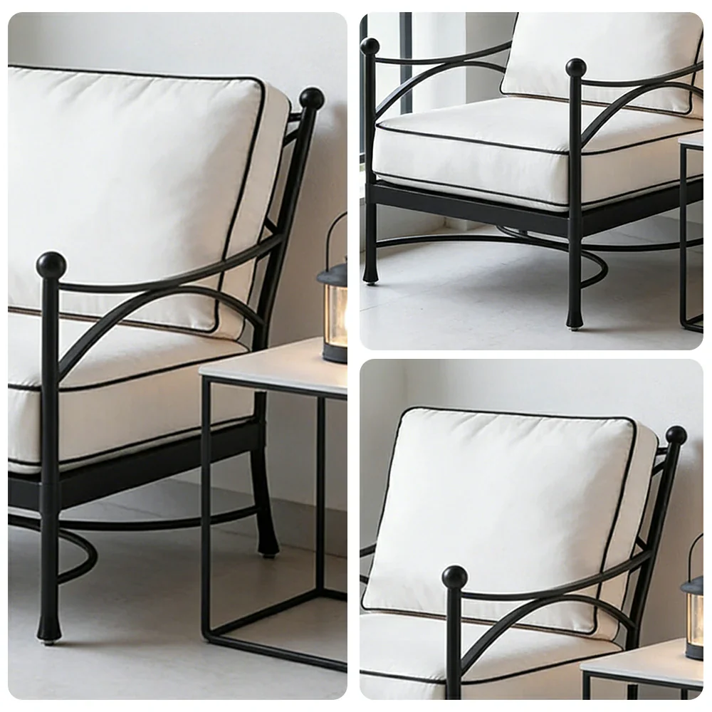 SOLARA Outdoor Sofa - Quick Dry Patio Sofa with Ergonomic Backrest, Breathable Fabric and Aluminium Alloy Frame - Image 3