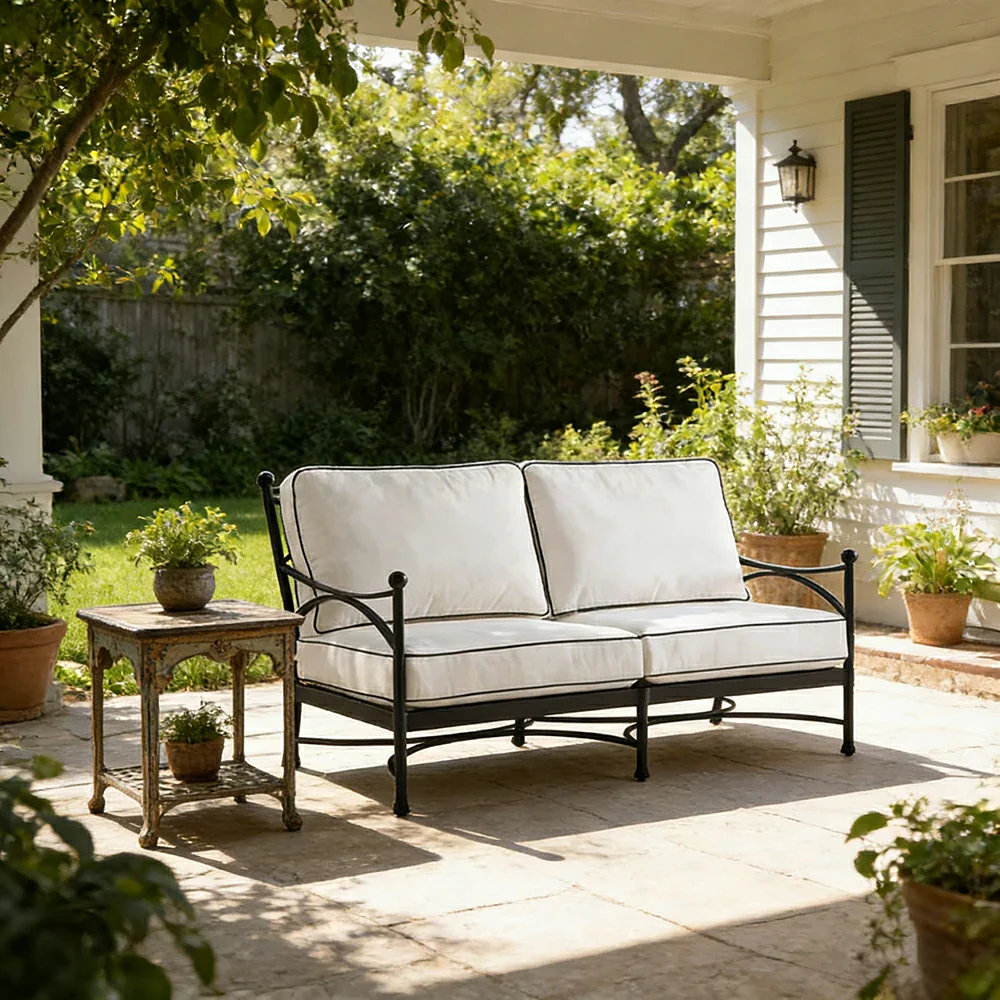 SOLARA 2 Seater Outdoor Sofa - Quick Dry Patio Sofa with Ergonomic Backrest, Breathable Fabric and Aluminium Alloy Frame - Image 4