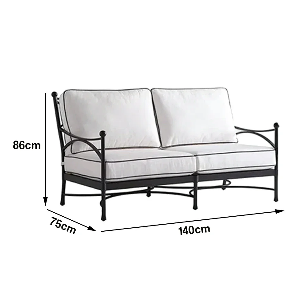 SOLARA 2 Seater Outdoor Sofa - Quick Dry Patio Sofa with Ergonomic Backrest, Breathable Fabric and Aluminium Alloy Frame - Image 5