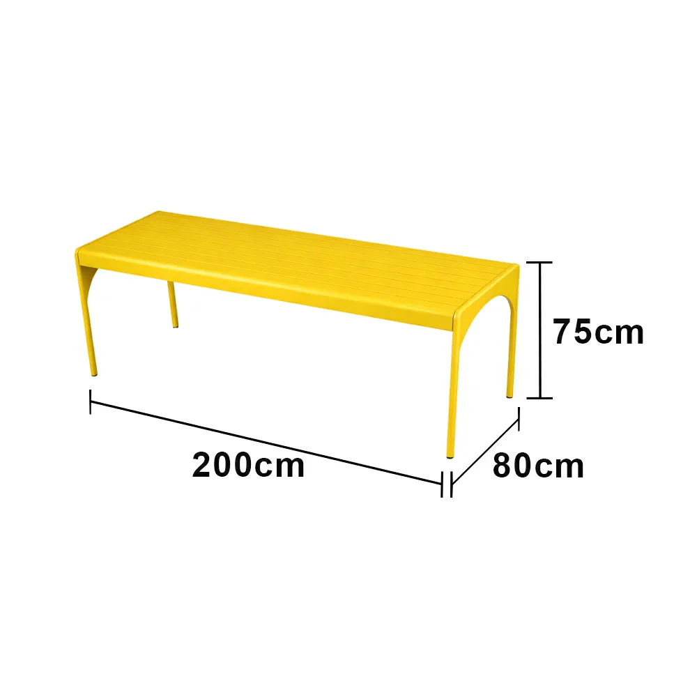 SOLARA 120/160/200cm Outdoor Dining Table - Lightweight, Durable Aluminium Frame, Powder-Coated Finish, Reinforced Legs & Rounded Corners - Garden/Patio Use - Yellow - Image 7