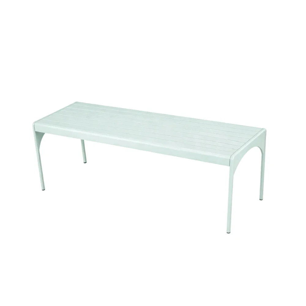 SOLARA 120/160/200cm Outdoor Dining Table - Lightweight, Durable Aluminium Frame, Powder-Coated Finish, Reinforced Legs & Rounded Corners - Garden/Patio Use - Icy Mint Green