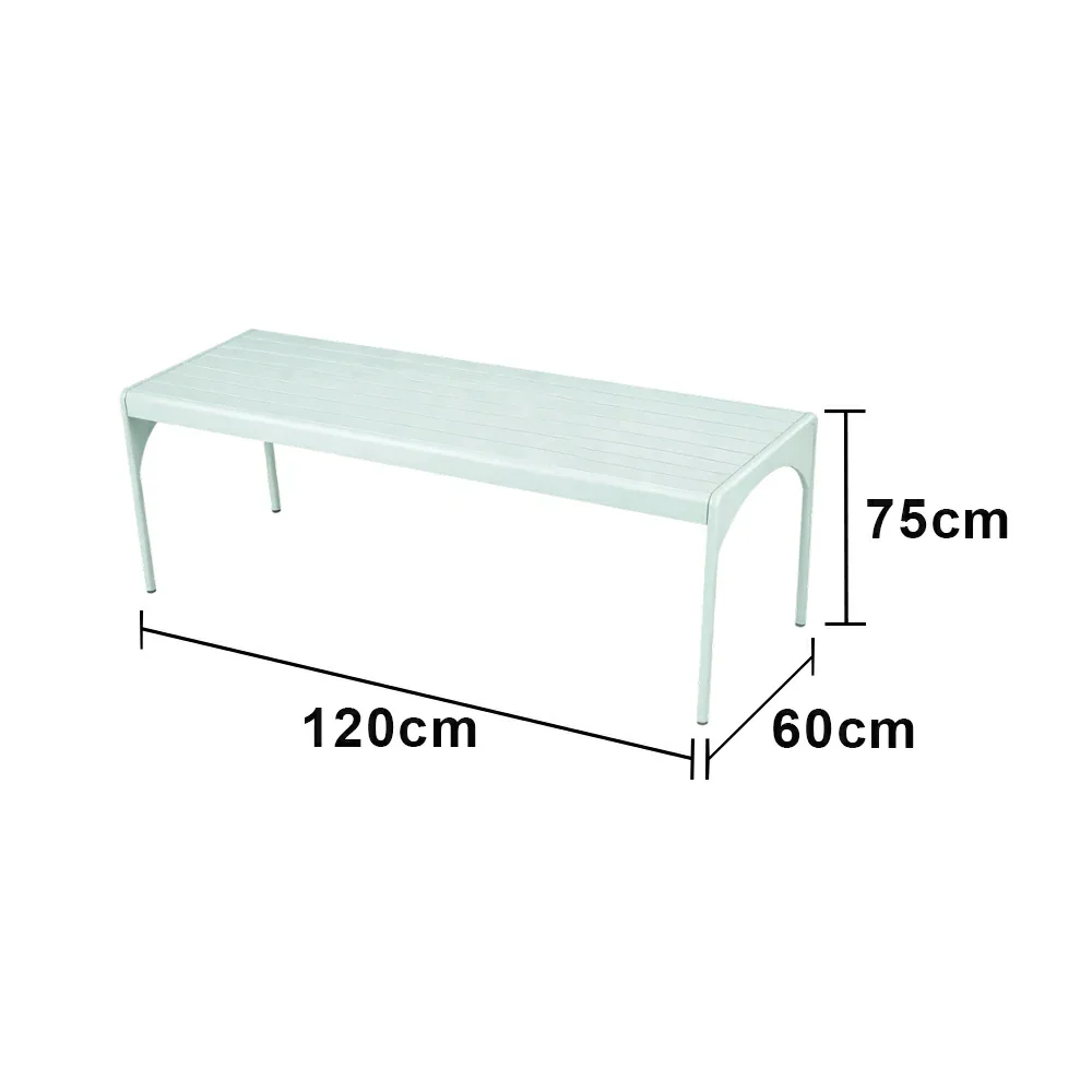 SOLARA 120/160/200cm Outdoor Dining Table - Lightweight, Durable Aluminium Frame, Powder-Coated Finish, Reinforced Legs & Rounded Corners - Garden/Patio Use - Icy Mint Green - Image 5