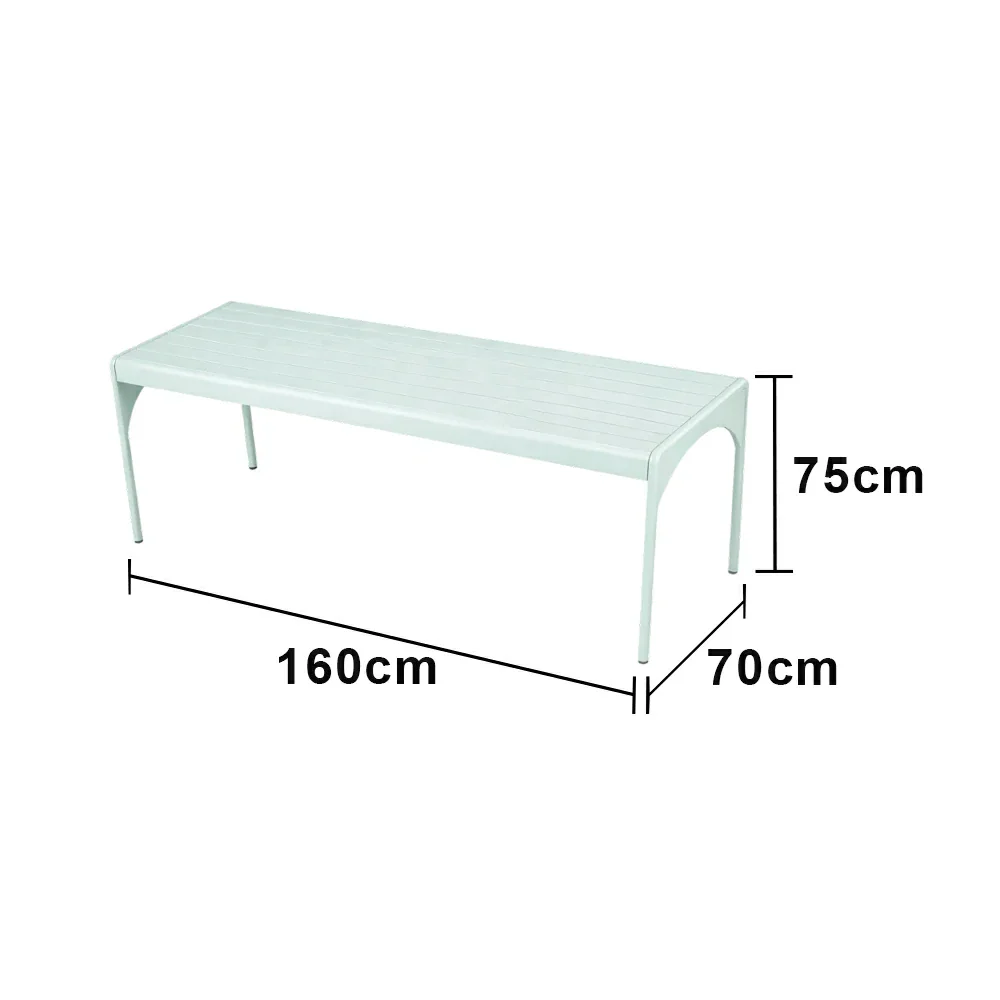 SOLARA 120/160/200cm Outdoor Dining Table - Lightweight, Durable Aluminium Frame, Powder-Coated Finish, Reinforced Legs & Rounded Corners - Garden/Patio Use - Icy Mint Green - Image 6