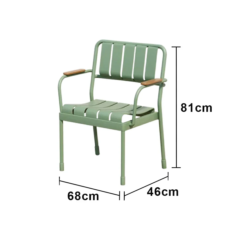 SOLARA Outdoor Dining Chair - Waterproof WPC Wood Plastic Seat, Durable Aluminium Frame, Stable Patio Balcony Café Seating - Image 5