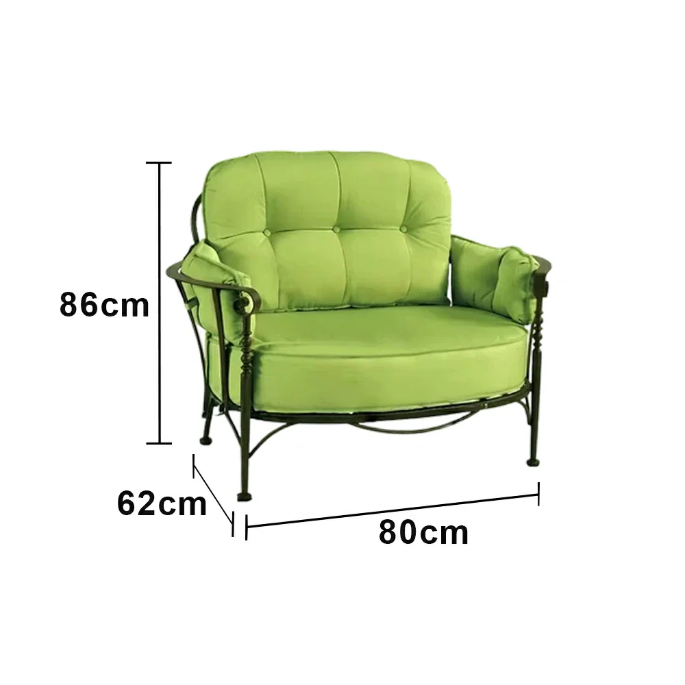 SOLARA Outdoor Sofa - Waterproof UV-Resistant Fabric, Quick-Dry Cushion, Powder-Coated Iron Frame, Comfortable Patio Garden Seating - Image 5