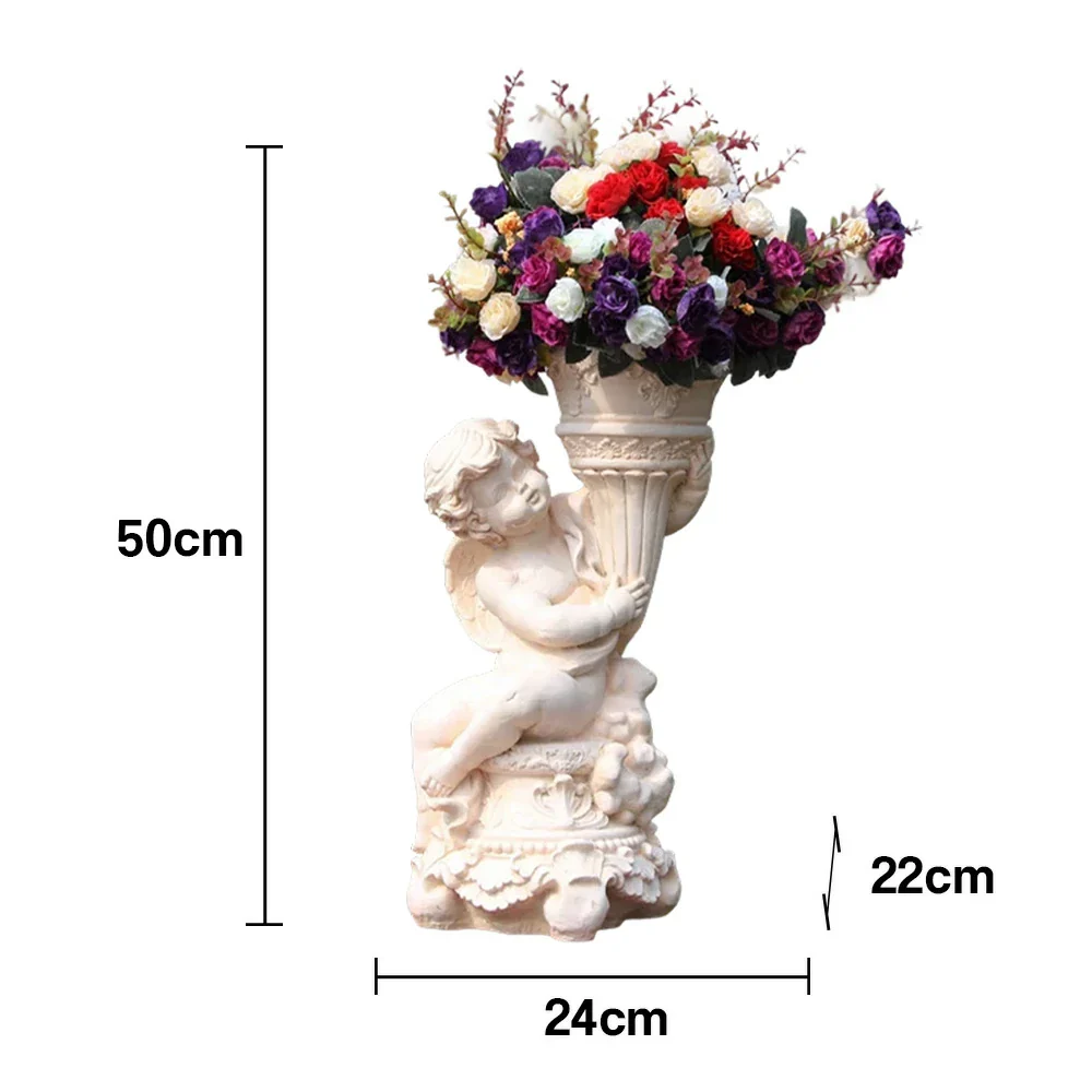 SOLARA 50cm Boy Angel Design Outdoor Planter UV-Resistant, Waterproof, Corrosion-Resistant, Durable for All Weather, Elegant Design for Gardens Patios - Image 5