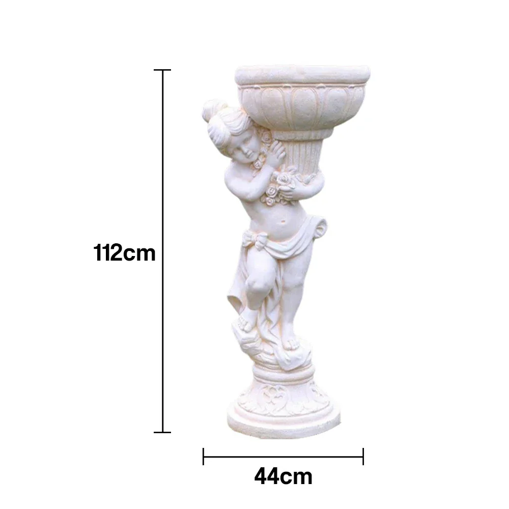 SOLARA 112cm Boy Angel Design Outdoor Planter UV-Resistant, Waterproof, Corrosion-Resistant, Durable for All Weather, Elegant Design for Gardens Patios - Image 5