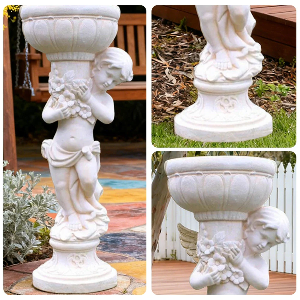 SOLARA 110cm Boy Angel Design Outdoor Planter UV-Resistant, Waterproof, Corrosion-Resistant, Durable for All Weather, Elegant Design for Gardens Patios - Image 3