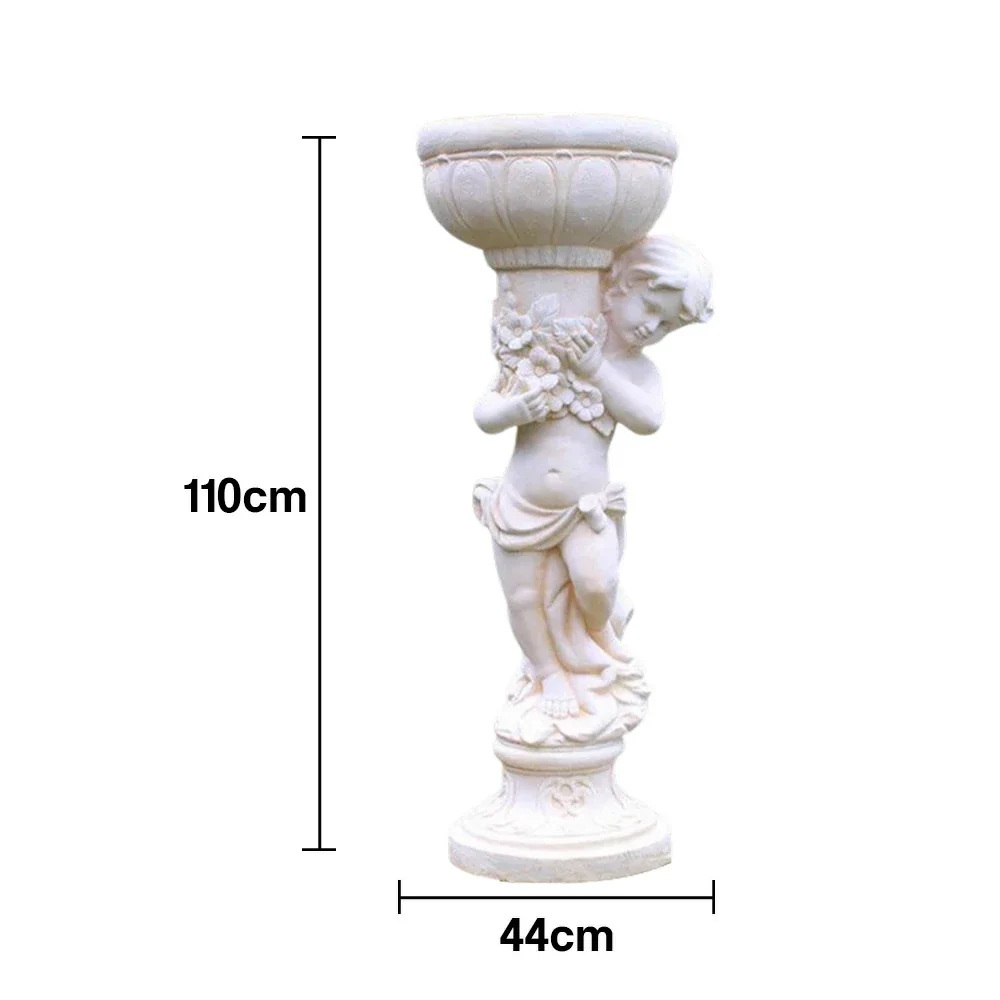 SOLARA 110cm Boy Angel Design Outdoor Planter UV-Resistant, Waterproof, Corrosion-Resistant, Durable for All Weather, Elegant Design for Gardens Patios - Image 5