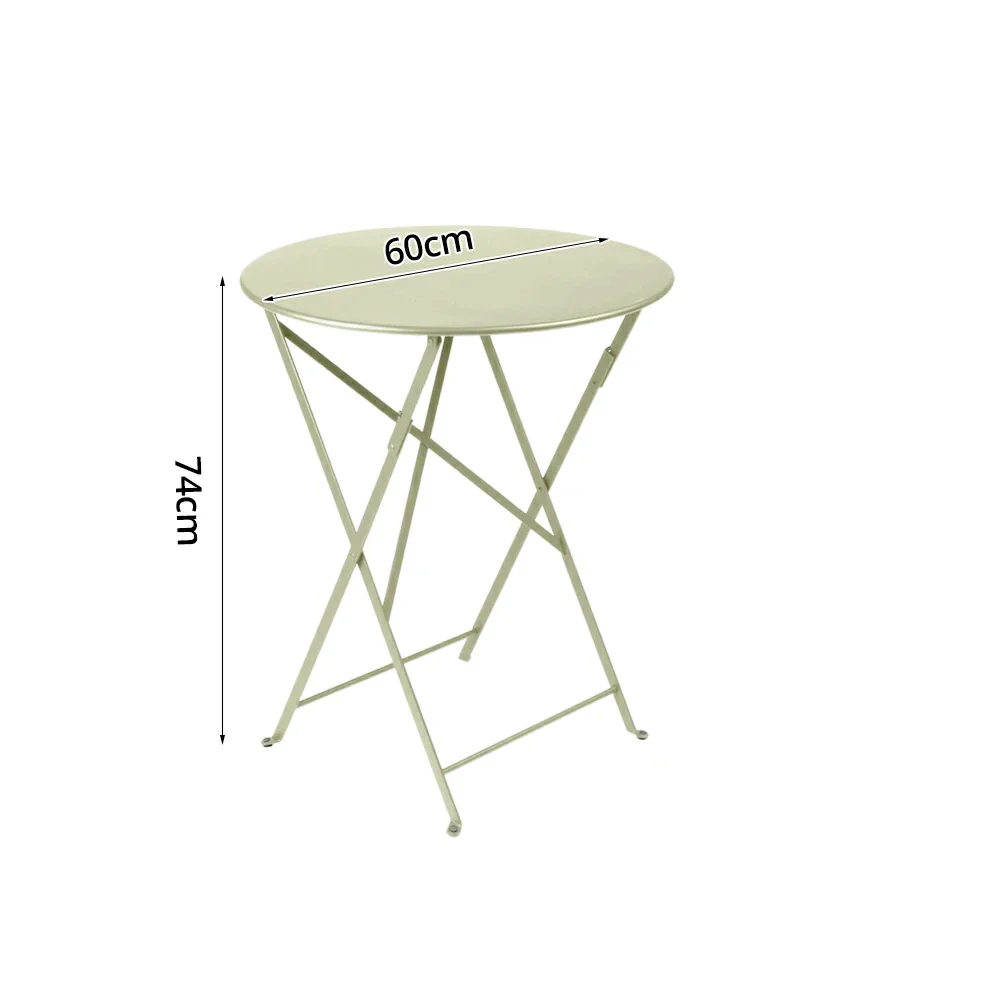 SOLARA Foldable Bistro Table Space-Saving Design Steel Frame with Rust-Resistant Coating French Balcony Style - Green - Image 5