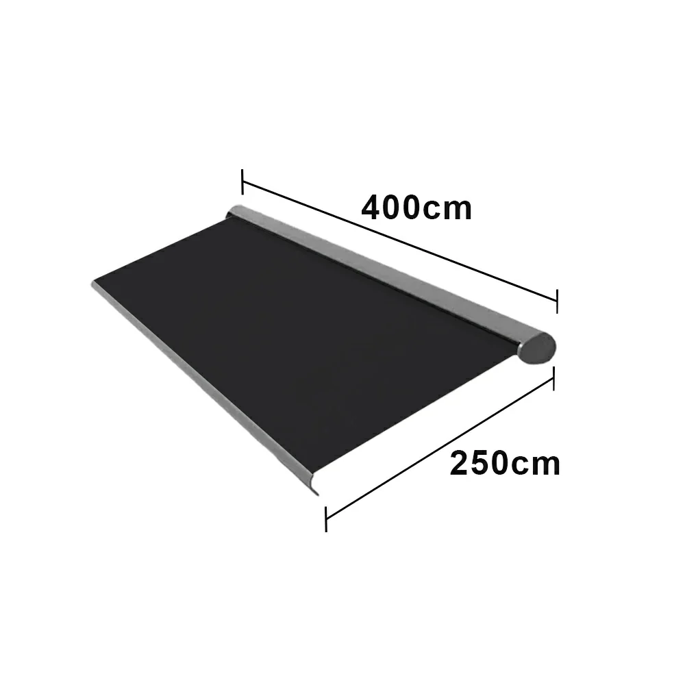 SOLARA Electric Retractable Awning Black Frame Remote Control Waterproof Aluminium 300/400/500cm Patio Balcony Outdoor Use - Black - Image 7