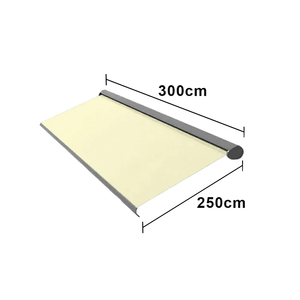 SOLARA Electric Retractable Awning Black Frame Remote Control Waterproof Aluminium 300/400/500cm Patio Balcony Outdoor Use - Beige - Image 6