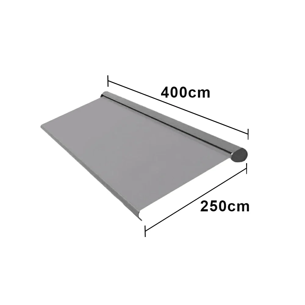 SOLARA Electric Retractable Awning Black Frame Remote Control Waterproof Aluminium 300/400/500cm Patio Balcony Outdoor Use - Grey - Image 7