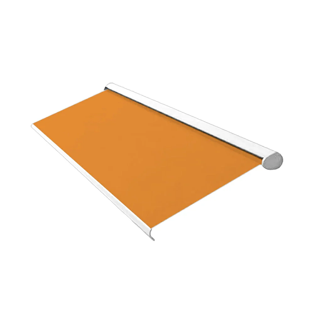 SOLARA Electric Retractable Awning White Frame Remote Control Waterproof Aluminium 300/400/500cm Patio Balcony Outdoor Use - Orange