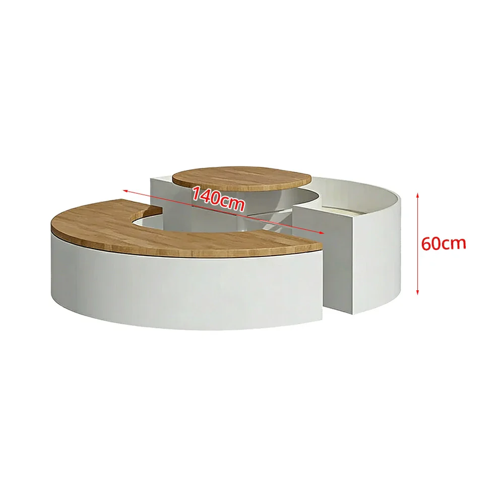 SOLARA Circular Planter Bench Integrated Seat and Table 140/160cm for Outdoor Squares Courtyards Parks - White - Image 6