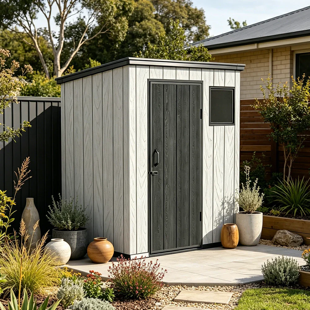 SOLARA 5x4FT Outdoor Storage Shed Reinforced Structure Double Door Weather Resistant Large Capacity for Garden Backyard Patio - Image 4