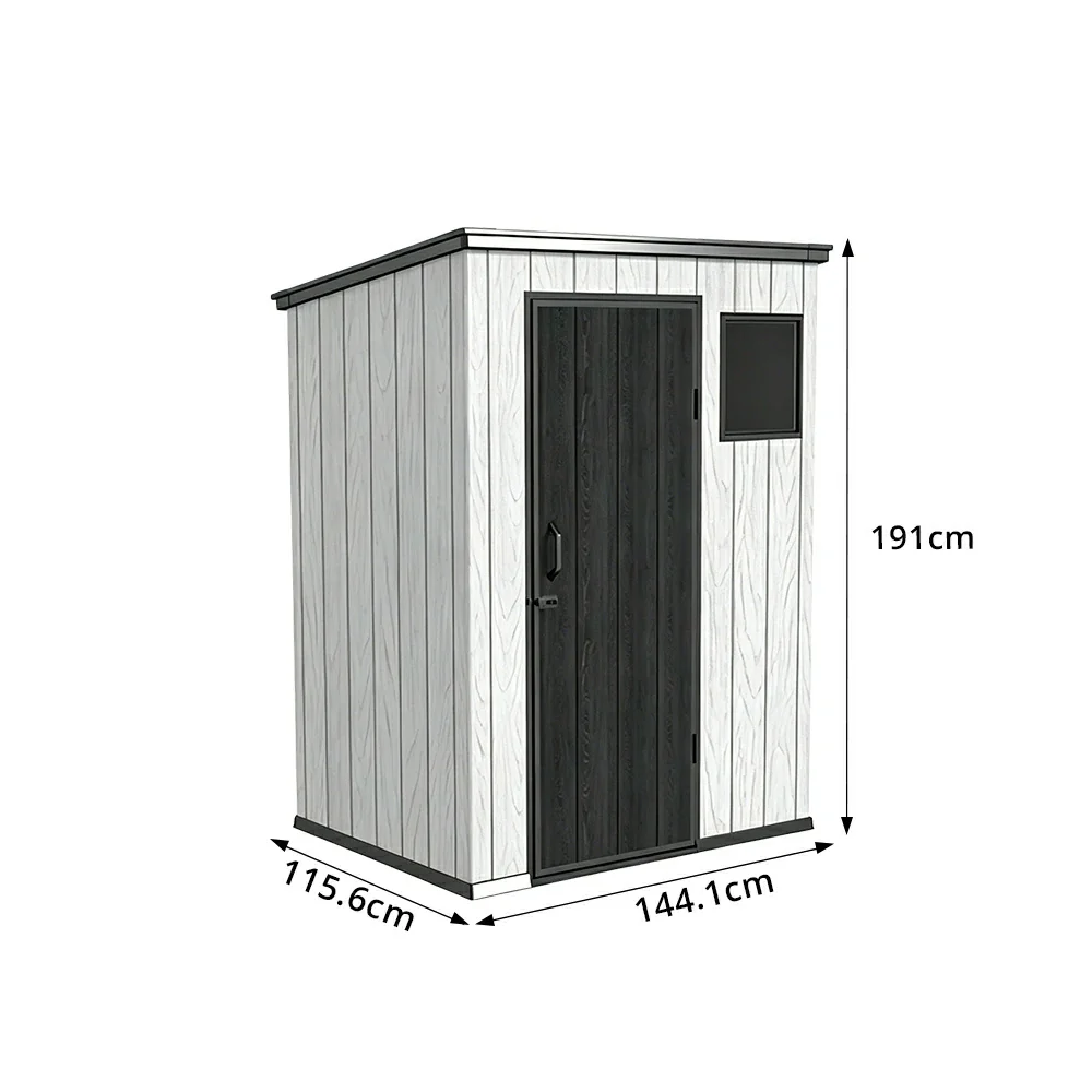 SOLARA 5x4FT Outdoor Storage Shed Reinforced Structure Double Door Weather Resistant Large Capacity for Garden Backyard Patio - Image 8