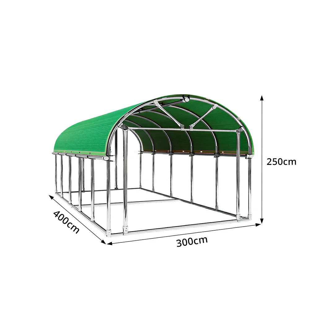 SOLARA Outdoor Car Canopy Sun Shade Waterproof Reinforced Frame 300/400cm for Driveway Patio Parking - Green - Image 8