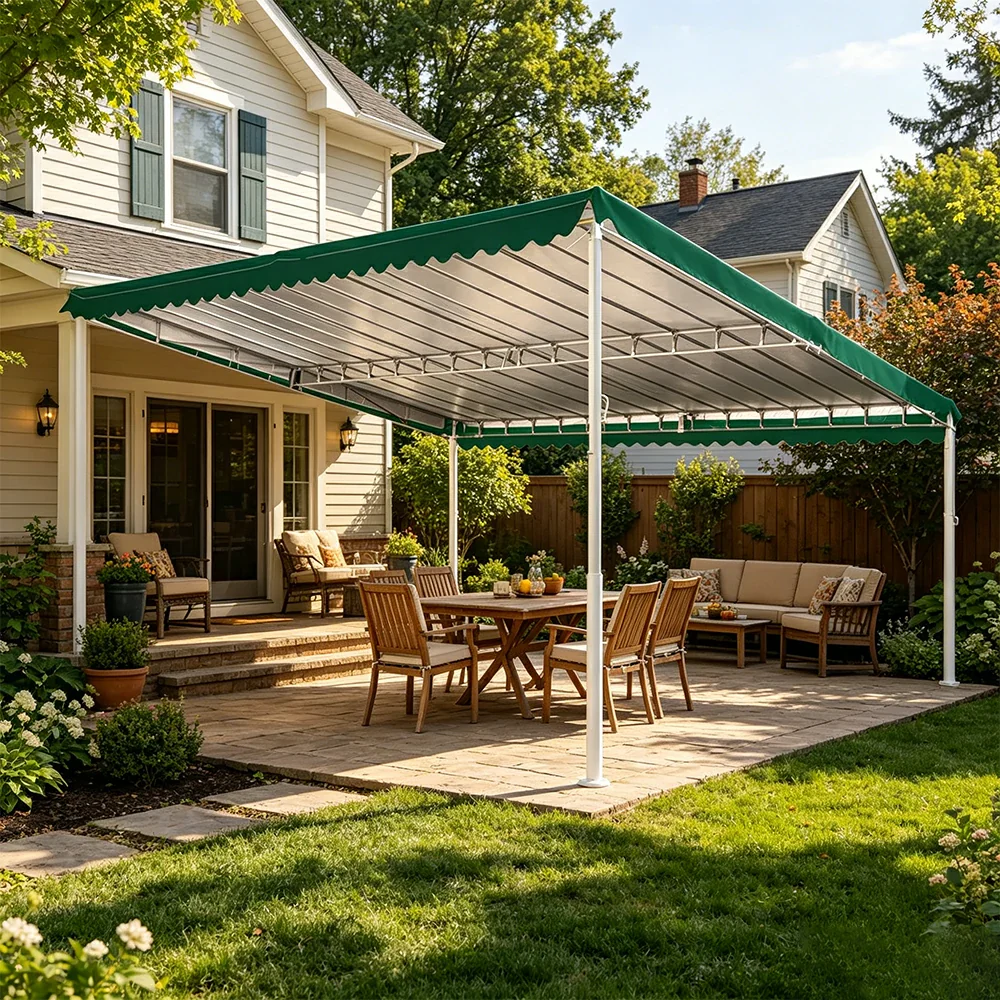 SOLARA Outdoor Car Canopy High Density Fabric Reinforced Steel Frame Weatherproof 600/800cm for Garage Yard Parking - Image 2