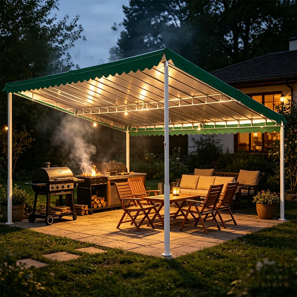 SOLARA Outdoor Car Canopy High Density Fabric Reinforced Steel Frame Weatherproof 600/800cm for Garage Yard Parking - Image 4