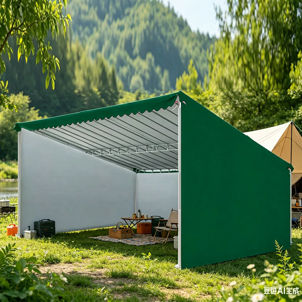SOLARA Outdoor Car Canopy 3-Sided Windproof Panels High Density Fabric Reinforced Steel Frame 600/800cm for Garage Yard Parking - Image 2