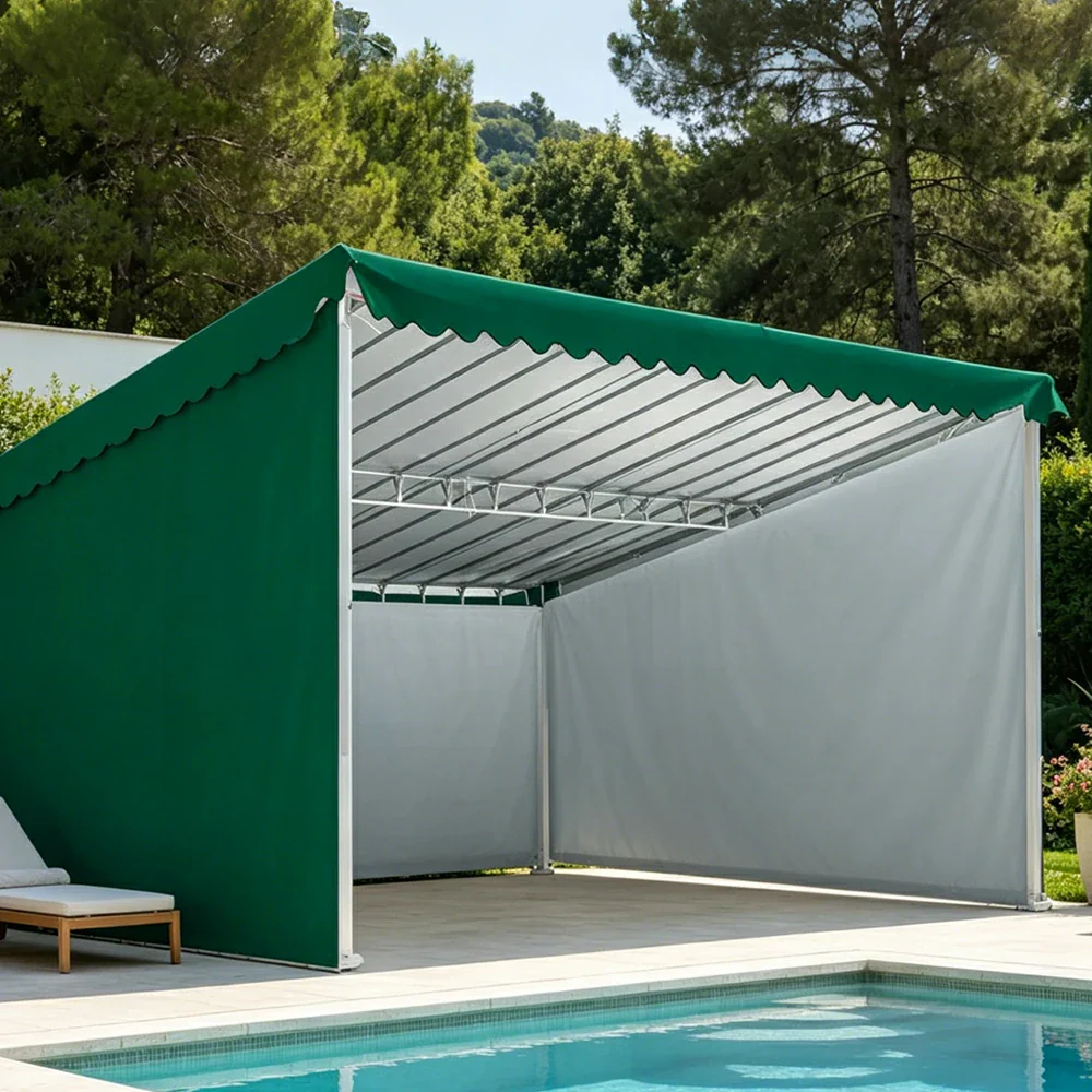 SOLARA Outdoor Car Canopy 3-Sided Windproof Panels High Density Fabric Reinforced Steel Frame 600/800cm for Garage Yard Parking - Image 4