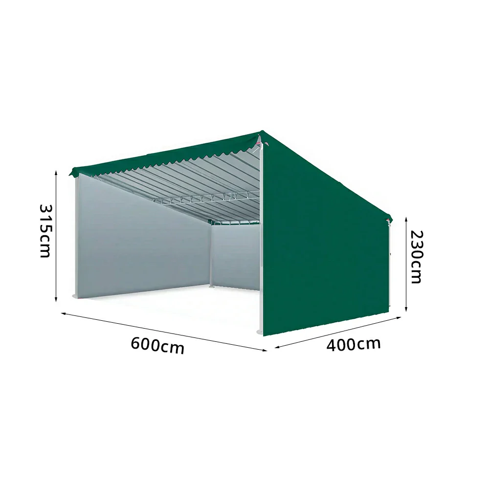SOLARA Outdoor Car Canopy 3-Sided Windproof Panels High Density Fabric Reinforced Steel Frame 600/800cm for Garage Yard Parking - Image 7