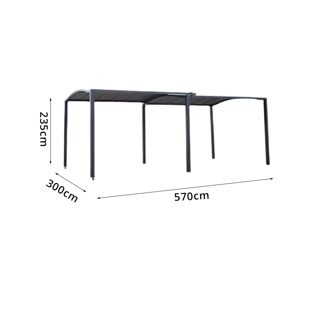 SOLARA Retractable Car Canopy Gazebo 2-in-1 Waterproof UV Resistant Space Saving for Driveway Patio Backyard - Image 6