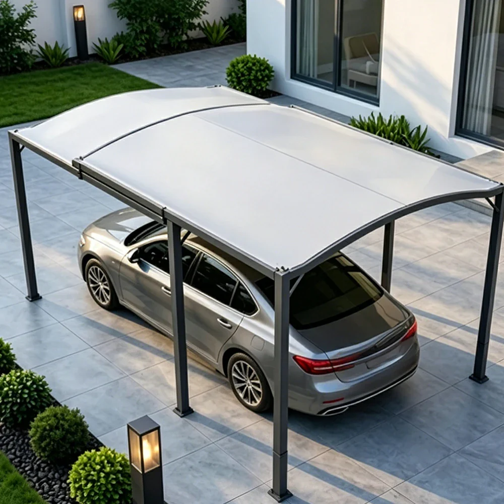 SOLARA Outdoor Gazebo Car Canopy 2-in-1 Triple Layer Fabric UV Resistant Reinforced Steel Frame for Garden Patio Dining - Image 5